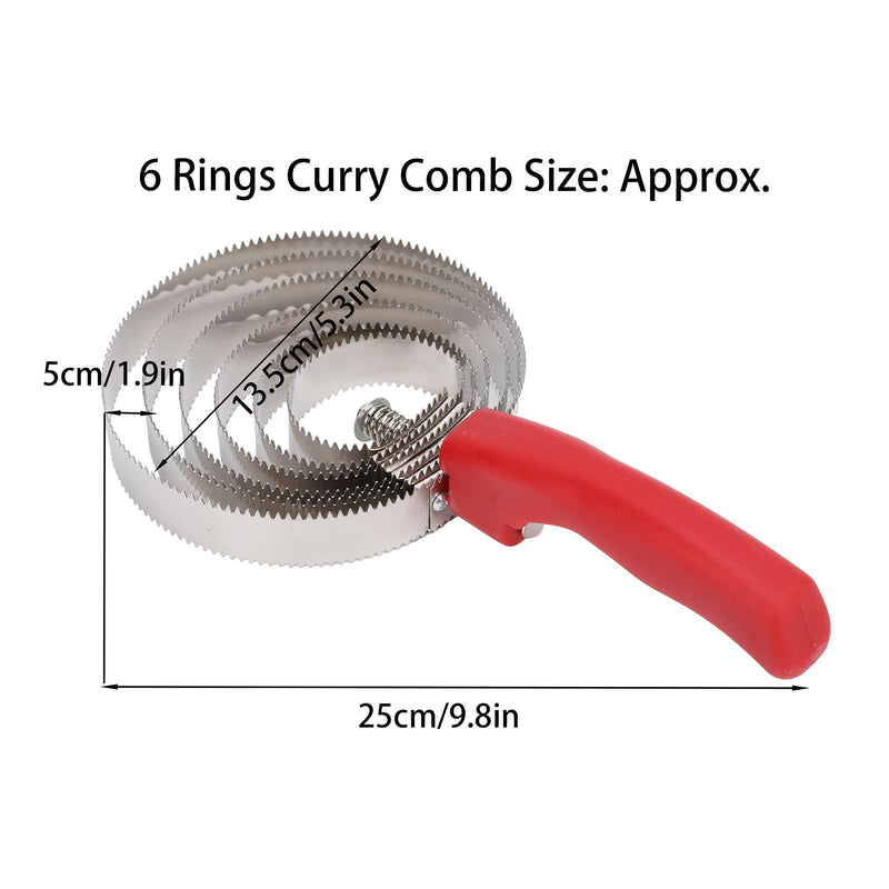 Curry Comb, Stainless Steel Livestock Itching Brush Horse Shedding Comb Horse Grooming Brushes for Sheep Horses Cows 6 Rings Curry Combs - BeesActive Australia