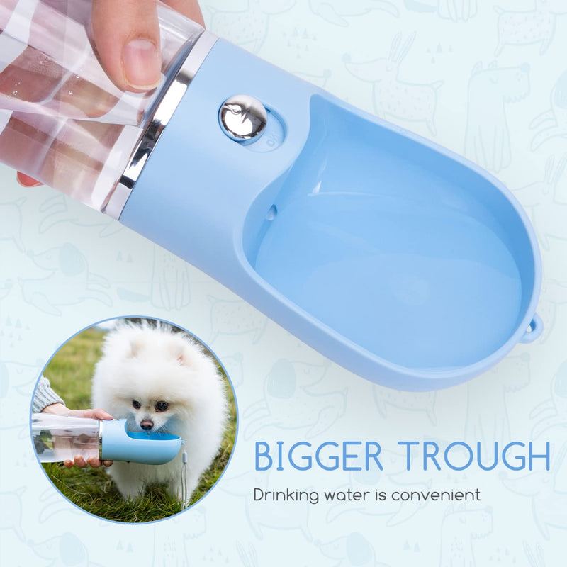 Nobleza Dog Water Bottle, Leak Proof Portable Pet Water Bottle Dispenser BPA-Free Puppy Water Bottle for Outdoor Walking, Hiking, Travel, Food Grade Plastic (12.8oz, Blue) 12.8 OZ - BeesActive Australia