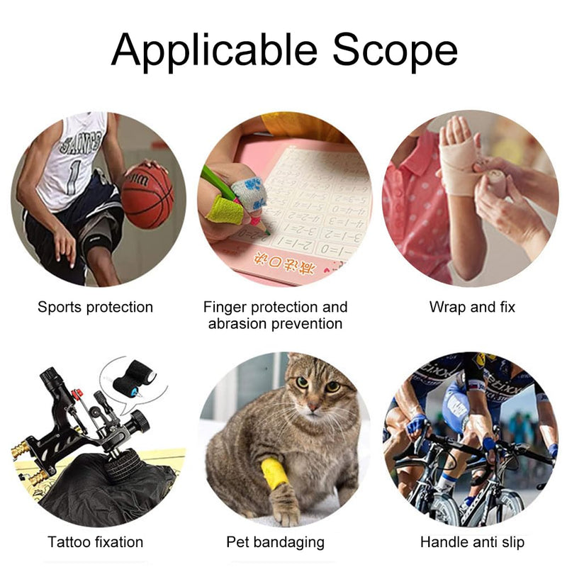 Self-adhesive bandage for pets, pet self-adhesive bandage, 4 pieces pet cohesive bandages, elastic cohesive adhesive bandage, cohesive fixing bandage, for dogs, cats, wrap adhesive bandage style 1 - BeesActive Australia