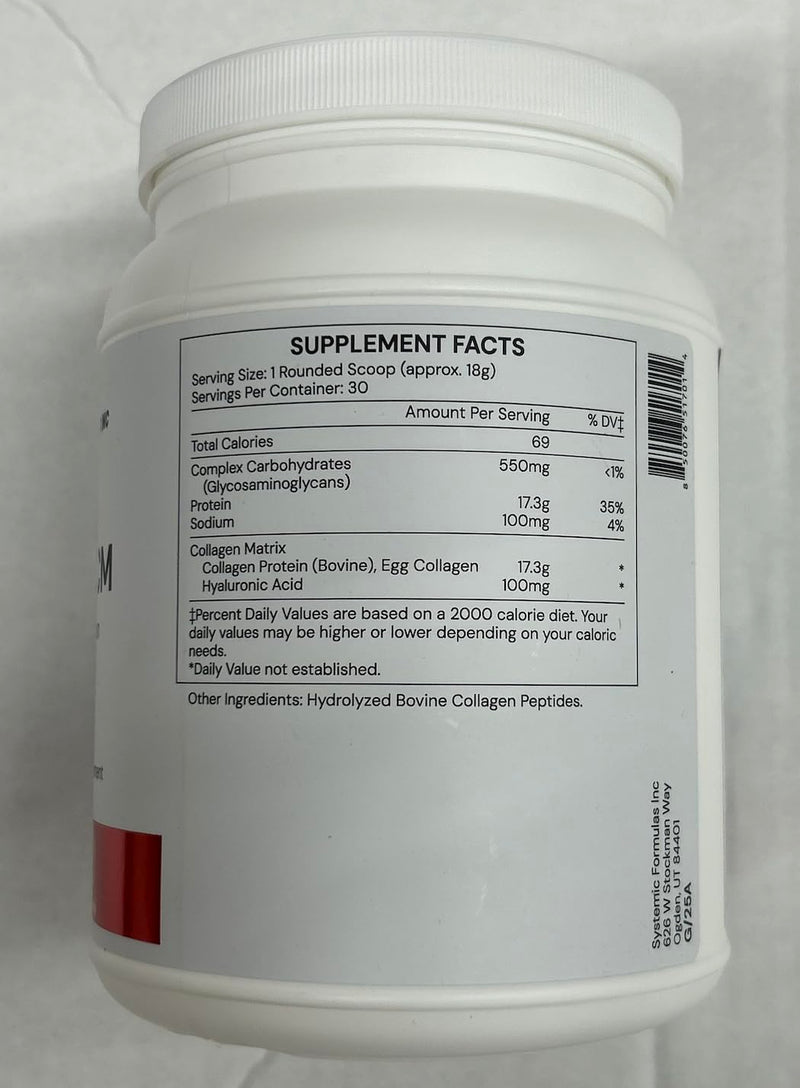 VitaBoost Systemic Formulas Collagen ECM #613, Bio Basic Collagen Powder Promotes Hair, Nail, Skin, Collagen Supplement and Keychain Pill Holder Vanilla 1.88 Pound (Pack of 1)