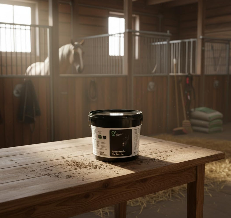 Feed Charcoal for Horses - 5 L Bucket Premium Feed Charcoal for Healthy Digestion, Prevention and Natural Instant Aid for Colic and Faeces Water