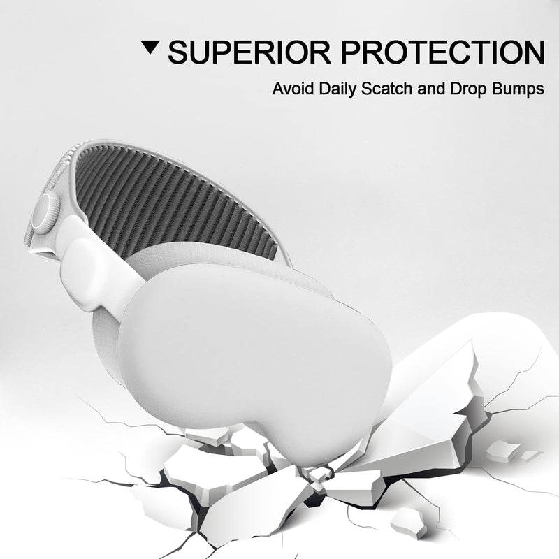 Vision Pro Case Cover Set,Soft Silicone Protector & Screen Protector for Apple Vision Pro,100% Compatible withVision Pro VR Headset (White) WHITE - BeesActive Australia