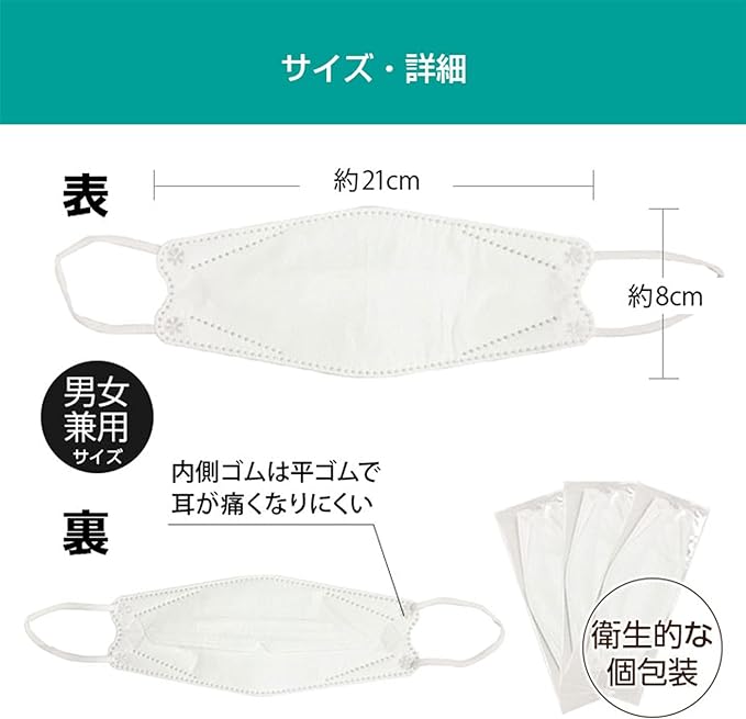 [Ishokudogen.com] iSDG KUCHIRAKU MASK, White, 30 Pieces, Diamond-Shaped, Beak Shape, Makeup Resistant -  Australia