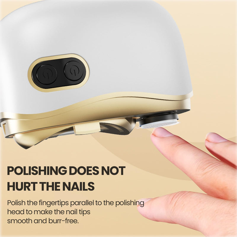 Electric Nail Clipper, Electric Automatic Nail Clippers with Light Nail Trimmer 2 Speeds Automatic Nail Clipper Storage Compartment with Debris, for Adults, the Elderly, and Children(White) White - BeesActive Australia