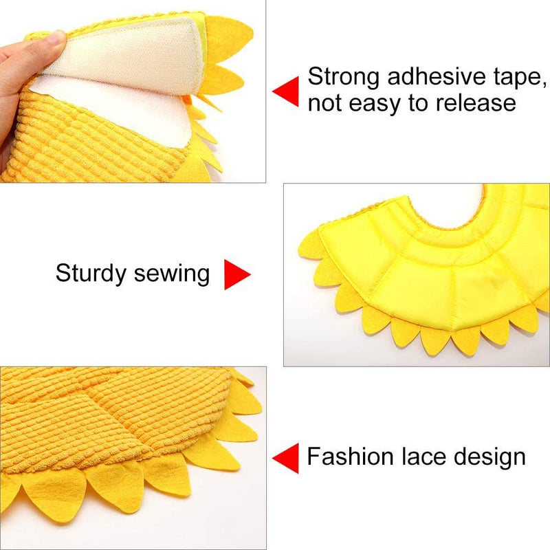 SLSON Neck Brace for Dogs and Cats, Comfortable Soft Recovery Protection for Pet Neck Protection Pillow and Adjustable Collar with Yellow Sunflower Pattern (S) S - BeesActive Australia