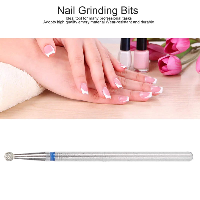 Nail Drill Bits, 50pcs Spherical Cuticle Clean Nail Bit Set Dead Skin Removal Nail File Bits Grinding Head Accessory for Acrylic Gel Nails Cuticle Manicure Pedicure Nail Salon Supply(2.3mm) 2.3mm