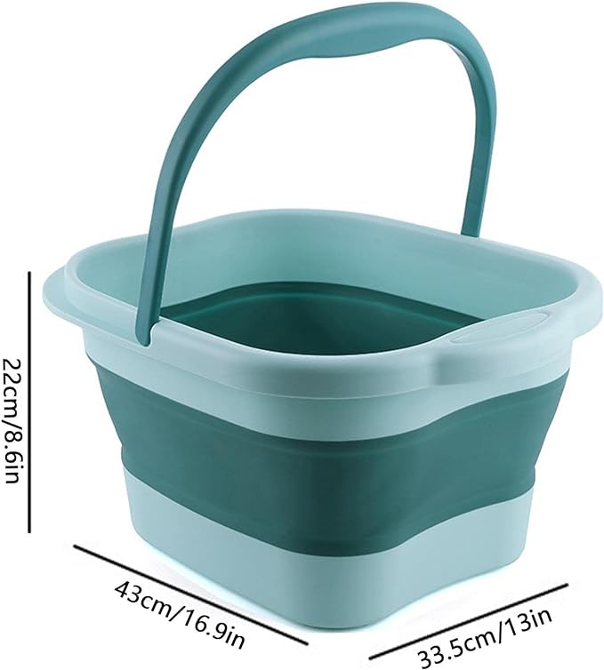 Foot Soaking Bath Basin - Foldable Soak Basin Foot Spa Massage Bucket with Handle - Spa Basin for Relieving Fatigue, Help Sleep, Suitable for Foot Spa, Family Spa Pedicure, Save Space by Miyoki - BeesActive Australia