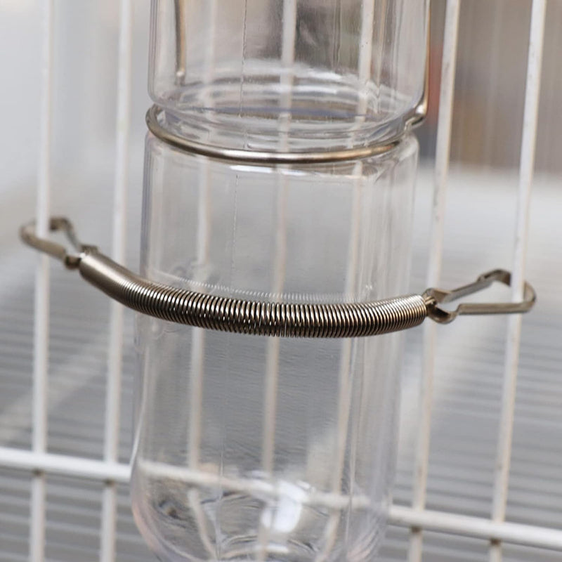 Silver Spring with 2 Clips Used Singly Or in Combination to Hold Rabbit Water Dispenser Drinking Bottle for Small Animals Metal Spring Clips and Fasteners Feeding and Watering Supplies - BeesActive Australia