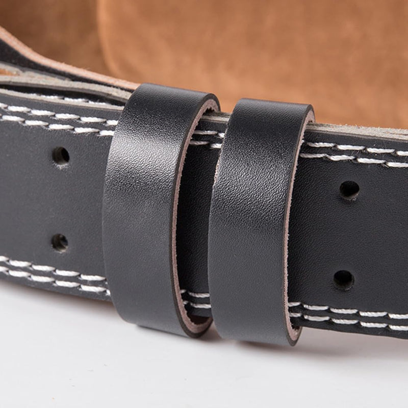 VANZACK Weightlifting Belt Pu Leather Adjustable Back Support Lumbar Brace Strap for Squats Deadlifts Powerlifting Training Black 120X11CM - BeesActive Australia