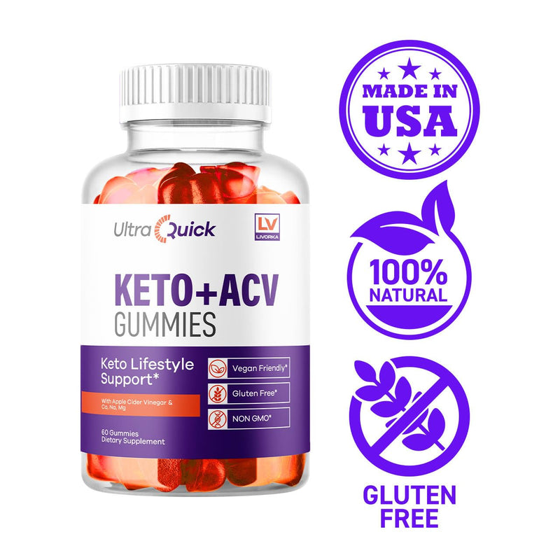 (2 Pack) Ultra Quick Keto ACV Gummies Weight Loss, Ultra Quick Keto ACV Gummies, UltraQuick Keto ACV Gummies, UltraQuick Keto Plus ACV Support Gummies, Ultra Quick Weight Loss Gummies for 2 Months 60 Count (Pack of 2)