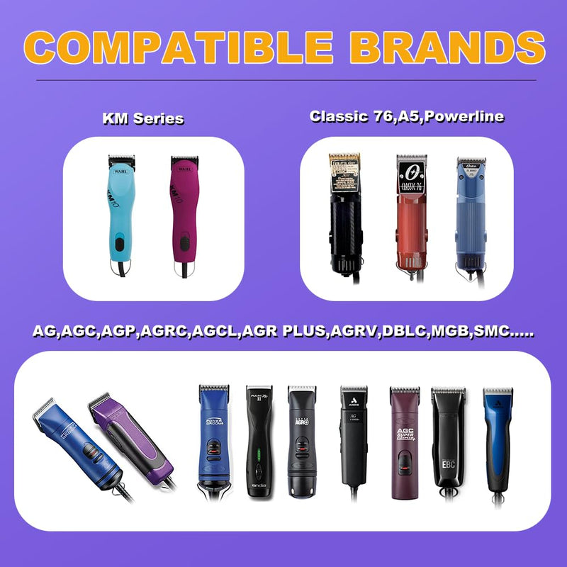 5FC Pet Dog Grooming Detachable Blades, Compatible with Andis Size-5FC Cut Length 1/4"(6.3mm), Most A5,KM Series Clippers,Made of Ceramic Blade (Black) 5FC 6.3mm - BeesActive Australia