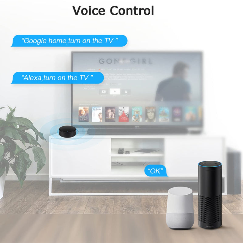 Smart IR Remote Control: Universal WiFi Infrared Remote Control with Temperature Humidity Sensor, App&Voice Control, 3in1 WiFi Thermometer Hygrometer, Compatible with Alexa, Google Assistant