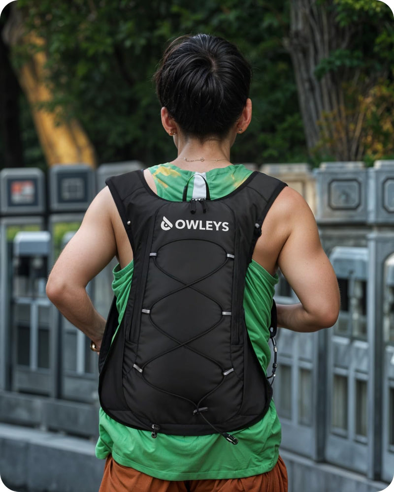 Owleys Hydration Backpack – Lightweight Waterproof Hydration Pack | 2L Water Bladder | Running & Cycling Backpack for Men & Women | Hiking & Festival Essential – Black 1