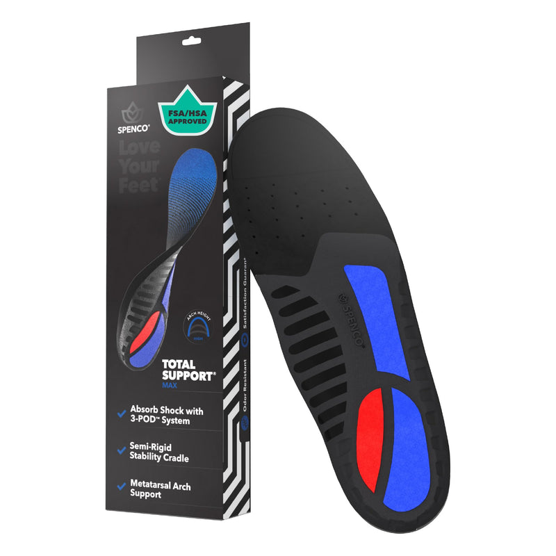 Spenco Total Support Max Shoe Insoles(FSA&HSA Eligible)Orthotic Metatarsal Arch Support Inserts, Absorbs Shock,Reduces Over-Pronation,Conforms to Foot, Deep Heel Cup Women's 11-12.5.5/Men's 10-11.5 Women's 11-12.5/Men's 10-11.5 - BeesActive Australia