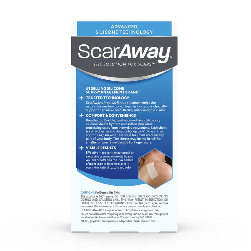 ScarAway Advanced Silicone Scar Sheets, Medical Grade Silicone Strips (1.5" x 3") Scar Treatment & Prevention for Surgical, Burn, Body, Hypertrophic & Keloid Scars Treatment, 8 Tan Reusable Sheets 8 Count - BeesActive Australia