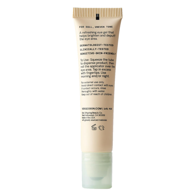 VERSED Weekend Glow Brightening Serum | Vitamin C & Caffeine, 0.5 Oz | Cooling applicator helps depuff tired under-eyes, soothe delicate skin and reduce the look of dark circles