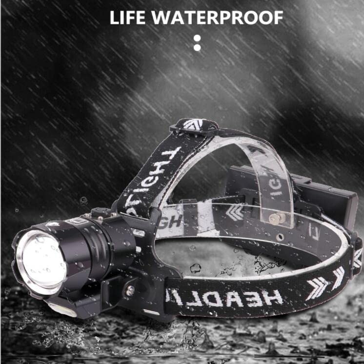 LED Headlamp Rechargeable, Super Bright Head lamp Zoomable 4 Modes Waterproof Headlight with Batteries Included,Brightest Headlamps for Adults Hunting Camping,Hiking,Exploration 1200 lumens