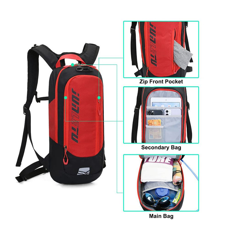 Croogo Hydration Packs,Hydration Backpack with 2L Hydration Bladder,Bicycle Daypack Waterproof Breathable Bag for Climbing Ot04-black/Red-sd