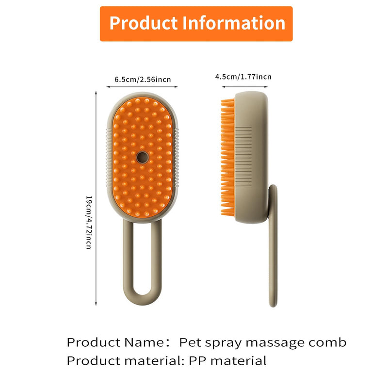 Steamy Cat Brush Pro, Upgraded 3 in 1 Cat and Dog Steam Hair Brush for Massaging and Cleaning Shedding Pets, Steamy Pet Hair Brush with Steam., white - BeesActive Australia