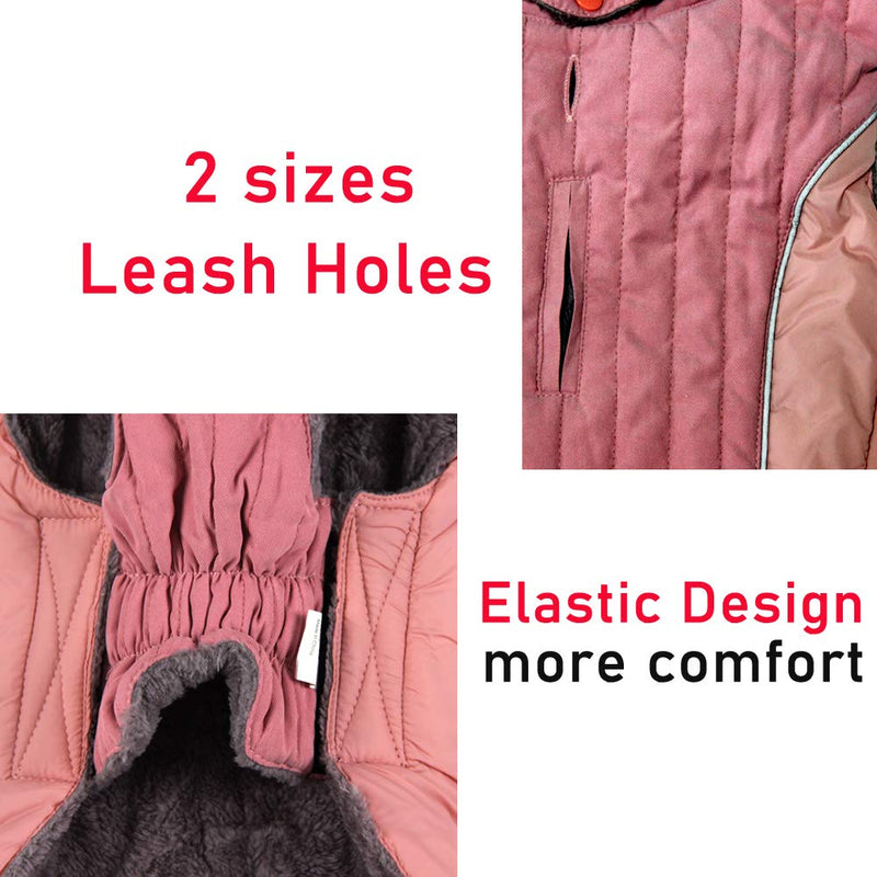 Fleece Dog Hoodie for Small Medium Dogs Super Warm Puppy Jacket for Cold Winter Dog Coats,Pink M Medium (Pack of 1) Pink - BeesActive Australia