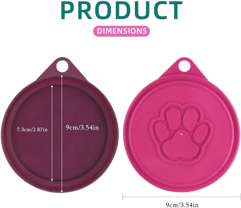 6PCS Pet Food Can Cover & Pet Food Can Covers, Dog Can Cover Cute Cat Dog Food Can Lids for Pet Food Storage, Dog Cat Food Can Lid Covers for Pet Food Storage (Yellow Purple Pink) ﻿ - BeesActive Australia