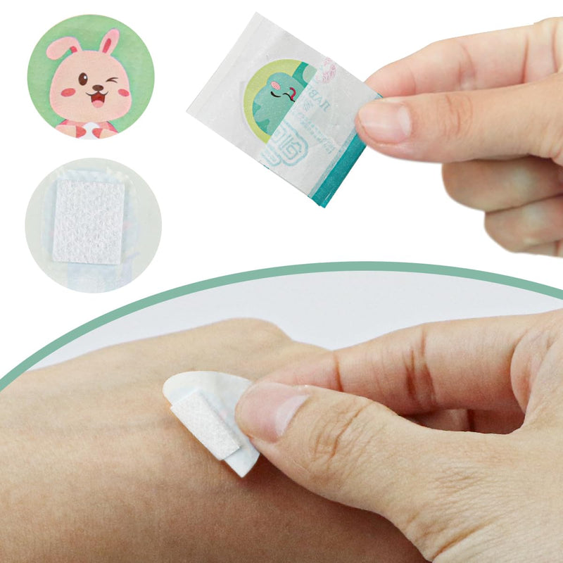 Bandages Mini Round Bandages Water Resistant Wound Care Vaccine Patch Small Self Adhesive Breathable First Aid Bands,Cartoon Print,100Pcs