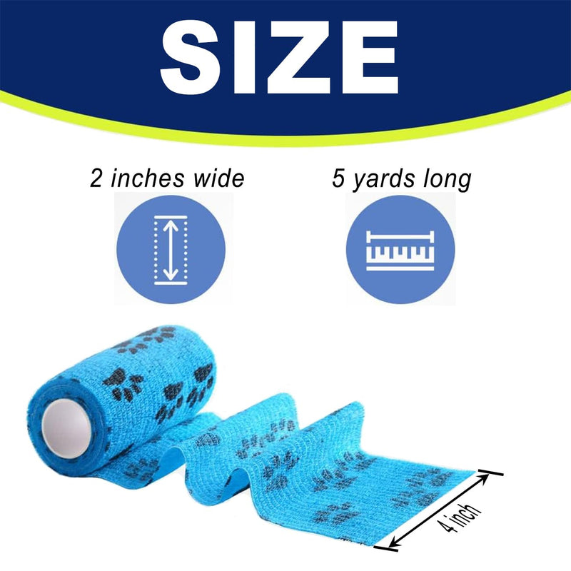 Vet Wrap, Self Adhesive Wrap, First Aid Self Adherent Warp, Self Stick Bandage for Pets Dog Legs Paws Horse Cats Wounds Healing, Disposable Dog Booties Paw Protectors, 4 Inch, 6 Rolls (Green) green 1 - BeesActive Australia