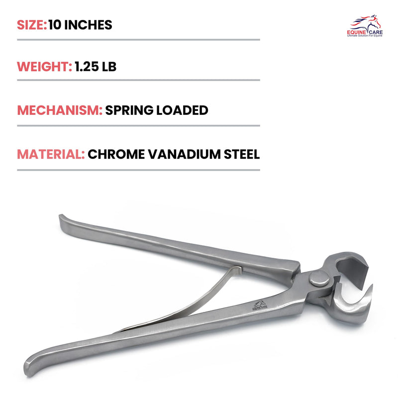 Premium Farrier Hoof Nipper - Chrome Vanadium Steel, Spring-Loaded for Smooth Trimming - Ideal for Horses, Ponies, Goats, and Cows, 10 Inches. - BeesActive Australia