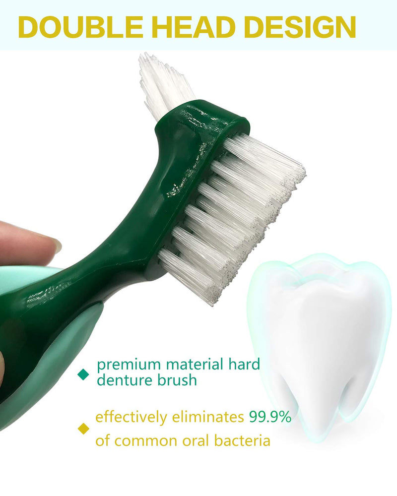 Premium Hard Denture Brush Toothbrush, cleaning brush, Multi-Layered Bristles & Portable Denture Double Sided Brush, Denture Care(Pack of 2) - BeesActive Australia