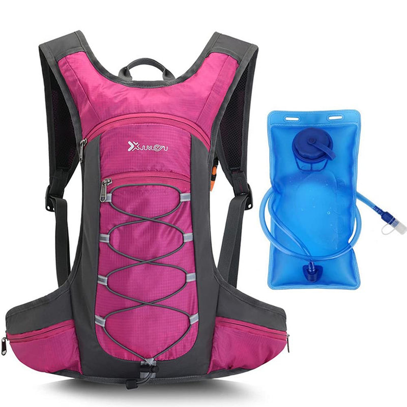 Croogo Hydration Backpack Running Backpack with 2L Water Bladder Lightweight Hydro Water Pack Cycling for Men Women,Red-OT05 OT05-Rose Red-SD