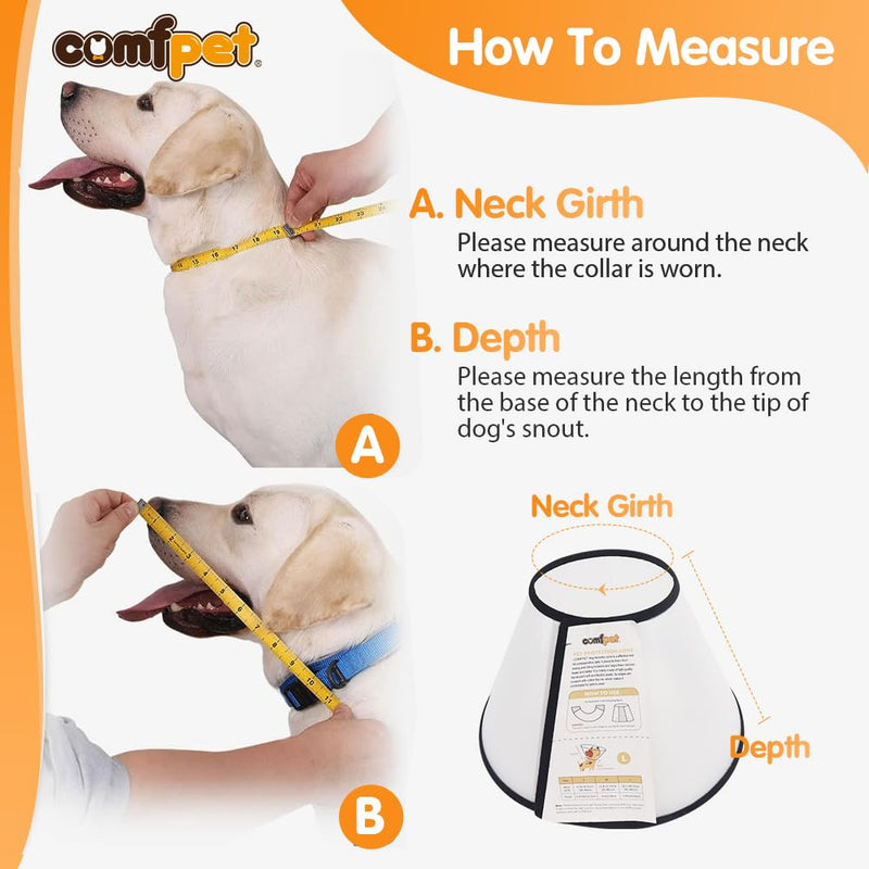 Comfpet protective dog collar, anti-bark collar and cone for dogs after surgery, adjustable biting, neck collar for dogs and cats, 40 cm, M - BeesActive Australia