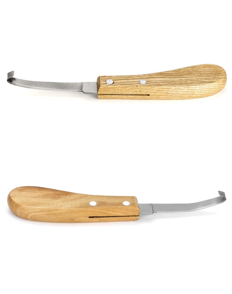 QWORK Hoof Knife Set, Left and Right Hand Razor Edge Shaped, Stainless Steel - BeesActive Australia
