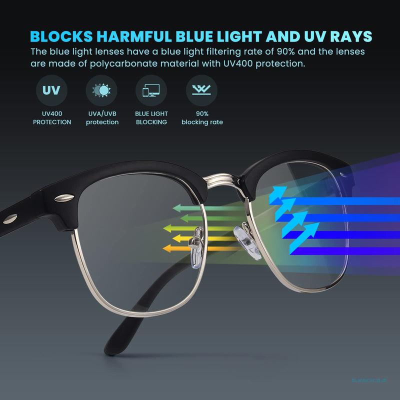 racico Computer Blue Light Blocking Glasses 3 pack Blue Light Glasses Men Women, Anti Blu-Ray Clear Gaming Glasses Lenses A1 Mattle Black/Tea/Clear - BeesActive Australia