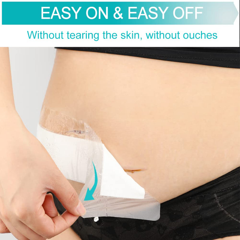 Waterproof Incision Bandages for Large Wounds Knee Hip Replacement Adheisve Island Dressing Bandaid Tape Post Surgical Shower Protector, No Glue On Center 4 x 10 Inch (Pack of 14) Waterproof 4"x10" Pack of 14