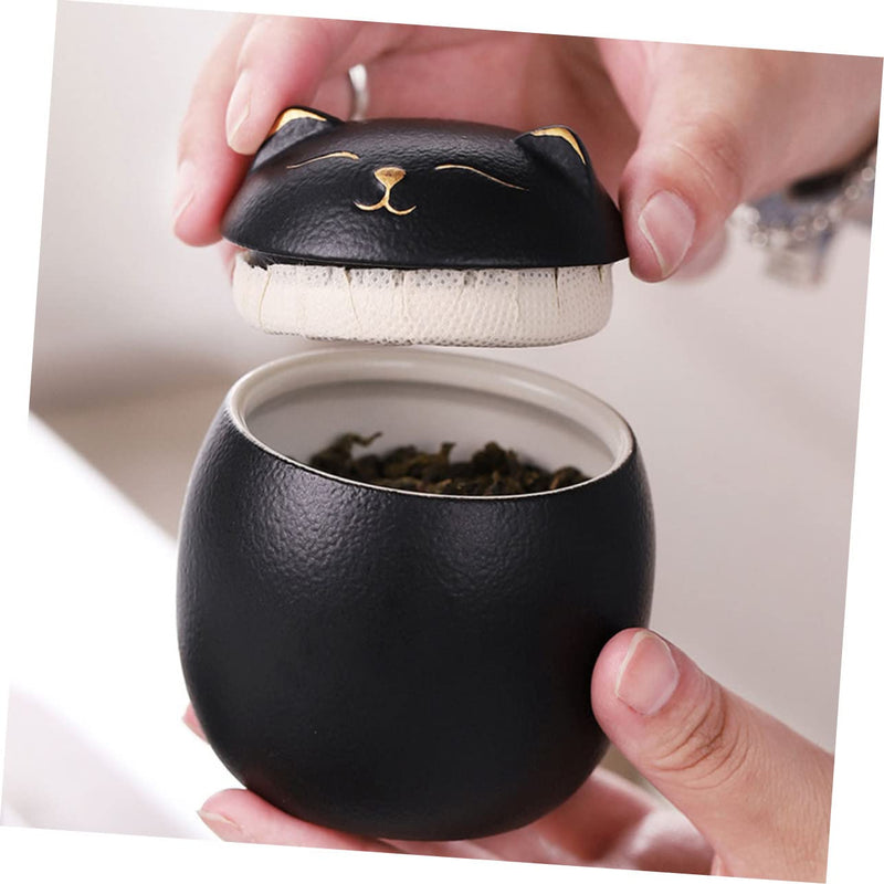 COLLBATH Ceramic cat urn Durable animal urn for pets Loving cat urn with delicate seal Compact urn for cat ashes Cute cat accessory - BeesActive Australia