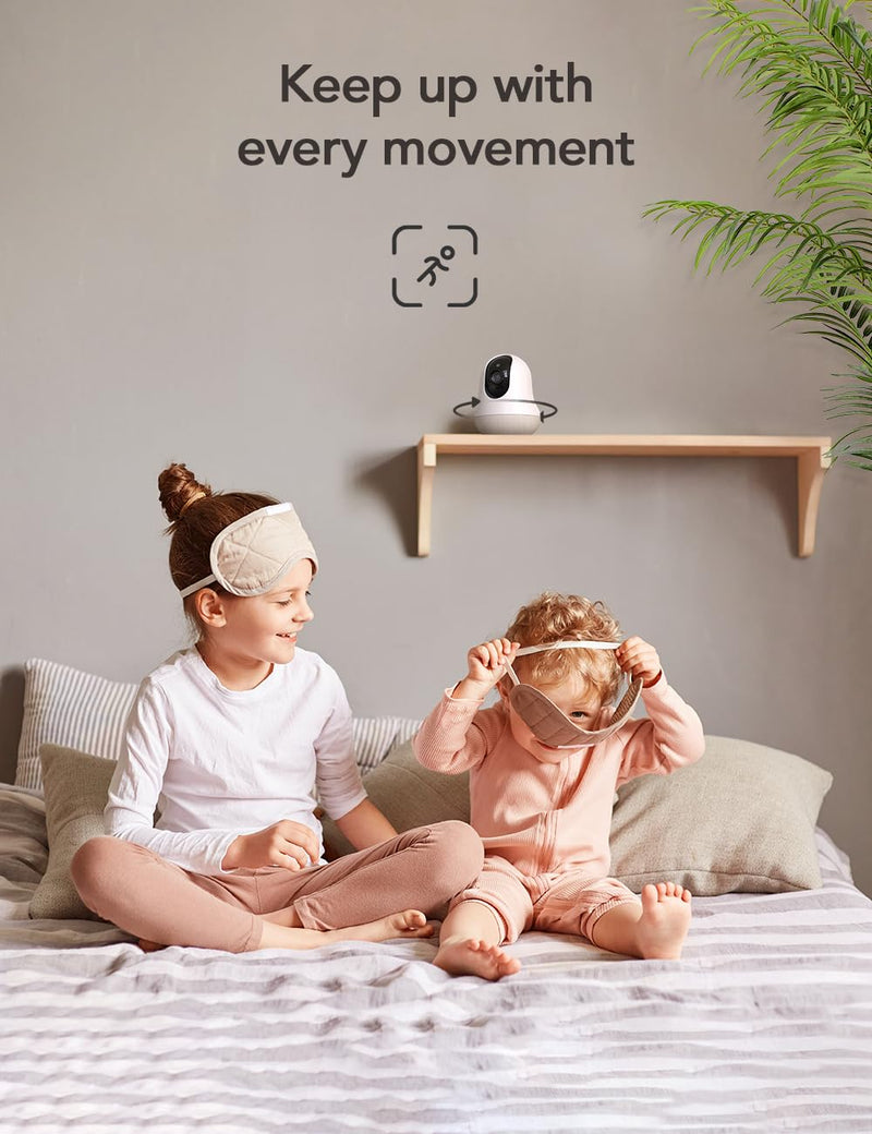 nooie 2K Smart WiFi Baby Monitor with Camera and Audio, Smartphone App Control, Temperature Sensor, Motion & Cry Detection, IR Night Vision, 2-Way Talk, Cloud & SD Card Storage, Ideal for New Moms