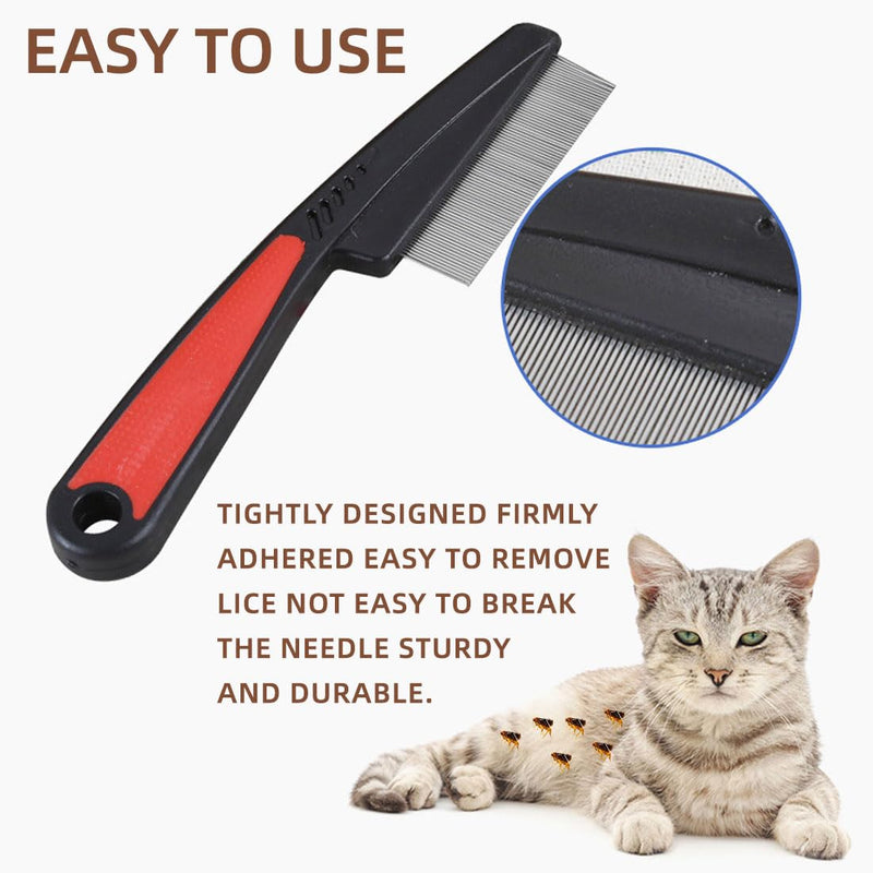 BZKSER professional flea comb for dogs and cats - 2 pieces lice comb, dust comb, effective against fleas, lice, ticks and other parasites, nit comb for pets, with rounded metal teeth, rustproof - BeesActive Australia