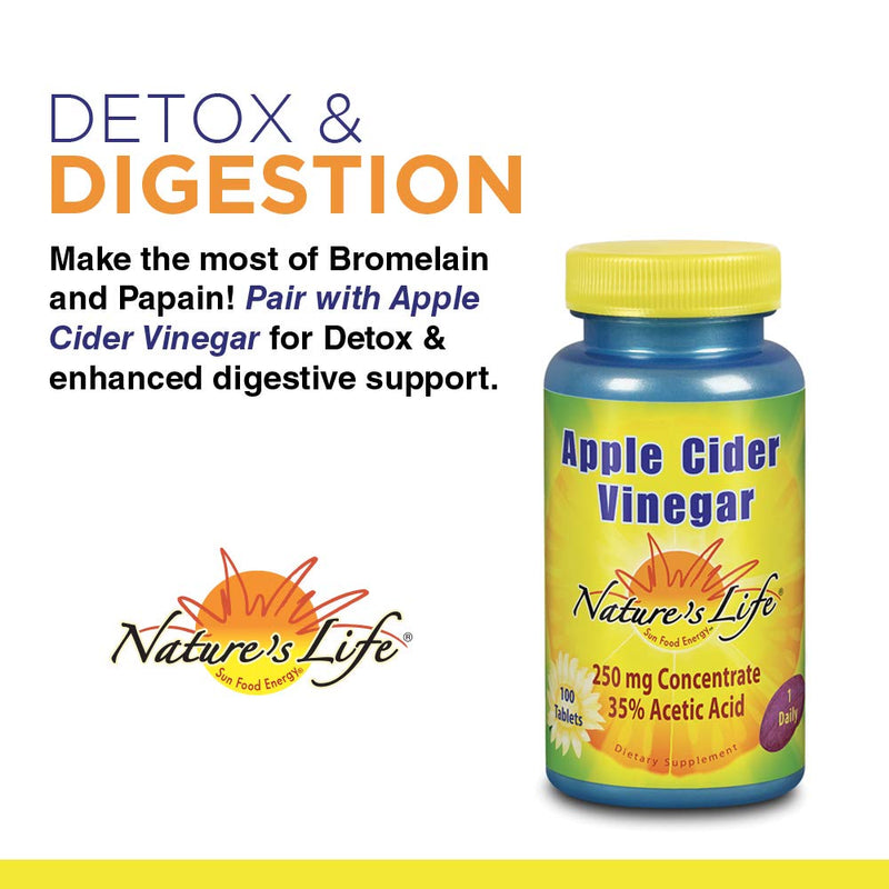 Nature's Life Bromelain & Papain | Proteolytic Enzymes for Digestive Support & Comfort | from Pineapple & Papaya | 250mg (250 CT) 250 Count (Pack of 1) - BeesActive Australia