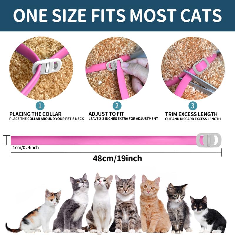 4 Pack Cat Flea Collar - Flea Collar for Cats Adjustable, Waterproof Flea and Tick Prevention for Cats and Kittens - 32 Months Protection - Flea and Tick Treatment - Pink - BeesActive Australia