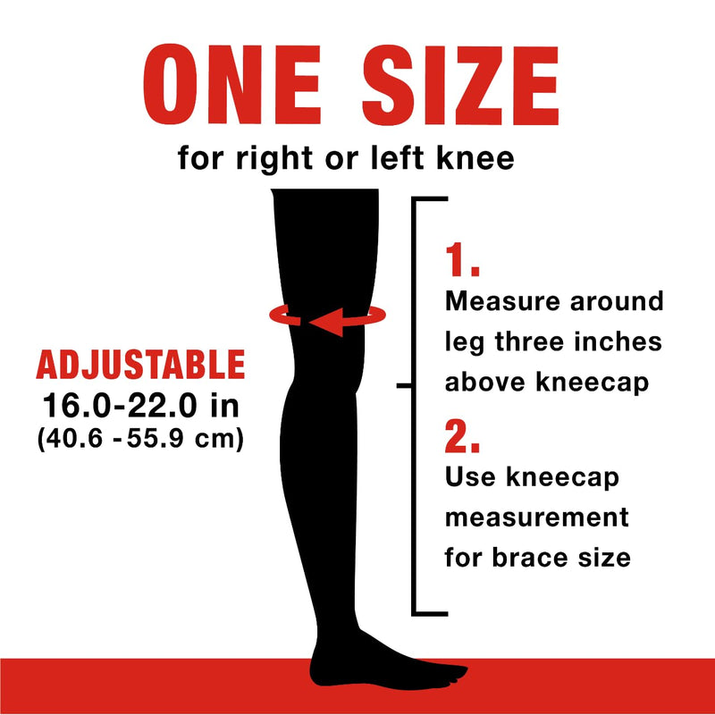 ACE Brand Hinged Knee Brace, Provides Firm, Stabilizing Support and Compression to Muscles and Joints, Adjustable Knee Brace With Knee Straps, Right or Left Knee Brace, One Size Fits Most
