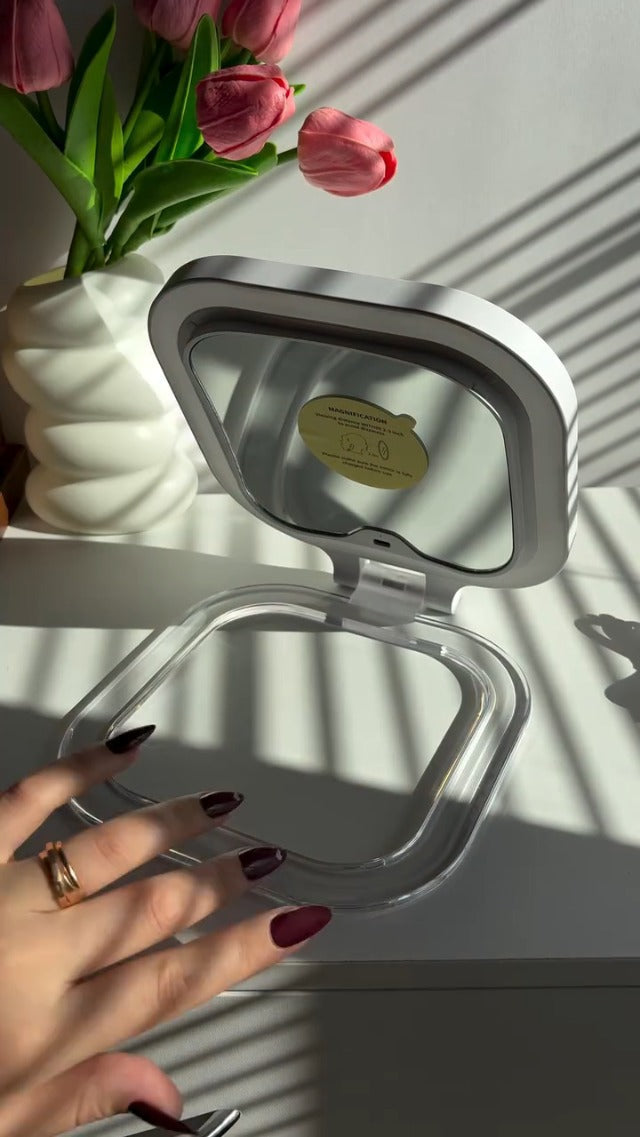 FASCINATE 7" Rechargeable Travel Makeup Mirror 30X Magnification (White) 7" White a