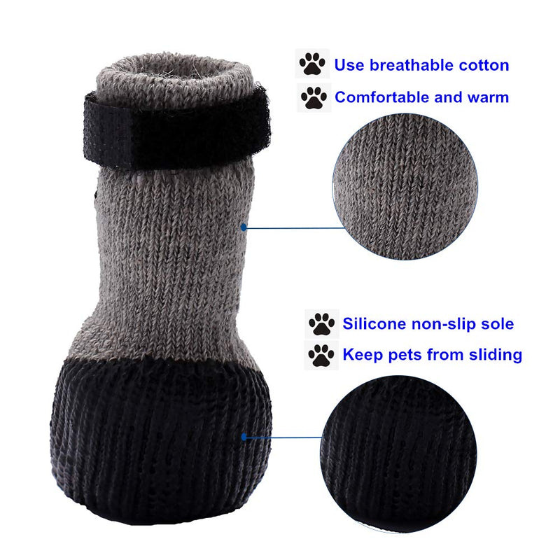 Dog Boots Waterproof Shoes Breathable Socks, with Anti-Slip Sole and Adjustable Magic Tape All Weather Protect Paws Only Fit for Small Dog(4Pcs)(Black, XS) Black - BeesActive Australia