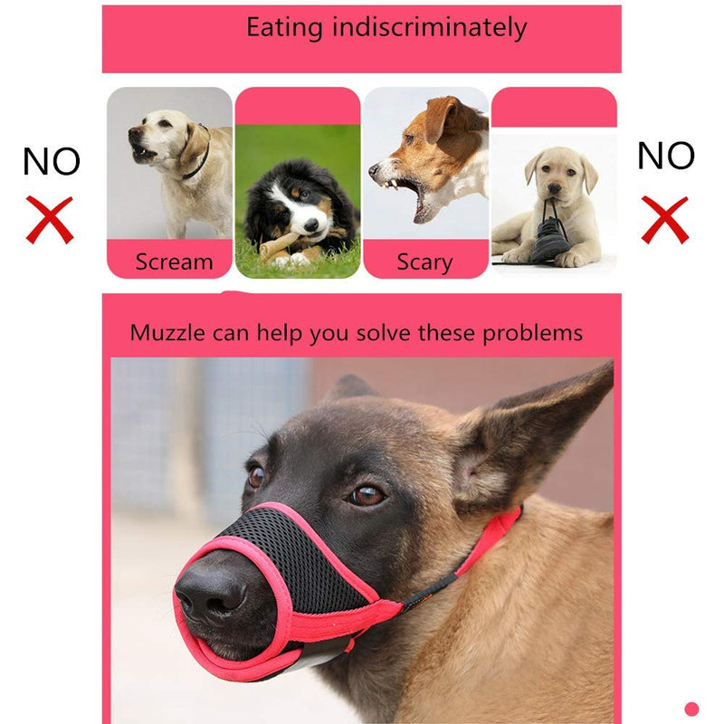 HEELE Nylon Dog Muzzle, Adjustable Strap, Breathable, Secure, Quick Fit for Small, Medium Dogs, Prevents Biting, Chewing and Barking (L, Black) L - BeesActive Australia