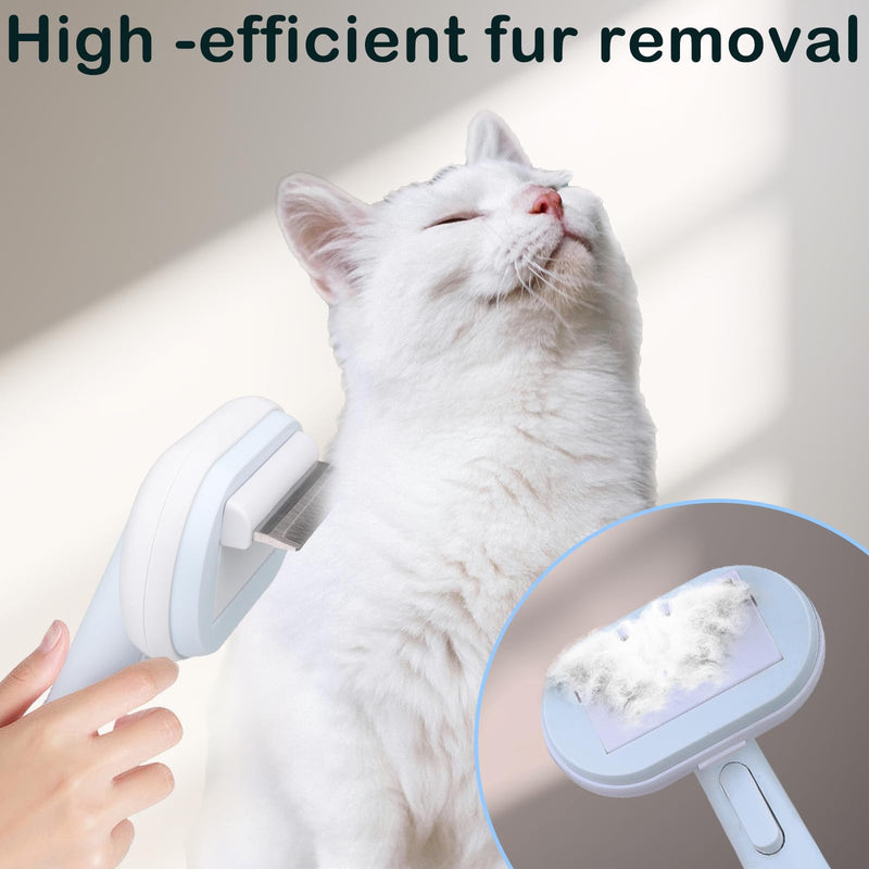 Cat & Dog Brush, 5 in 1 Pet Grooming Supplies Kit, Slicker Brush for Shedding, Dematting Undercoat Rake, Self Cleaning Comb for Indoor cats, Pet Hair Brushes Multifunction Set -Blue - BeesActive Australia