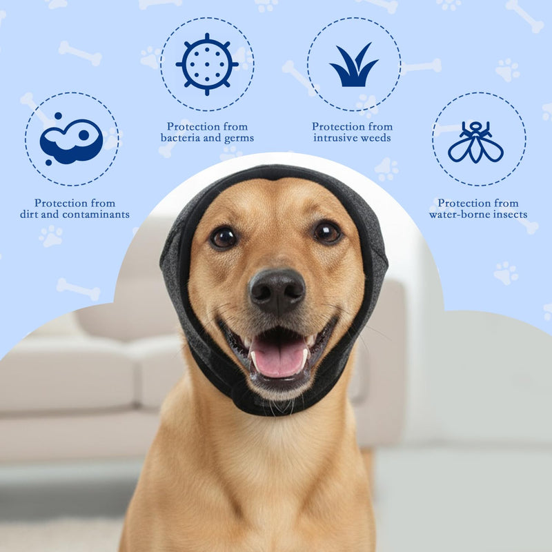 Ear Defenders and Muffs Dog Ears Cover Dog, Noise Cancelling Calming Adjustable Ear Protection for Small Medium Dogs, Grooming Bathing Thunder Fireworks（Gray-M） M Grey