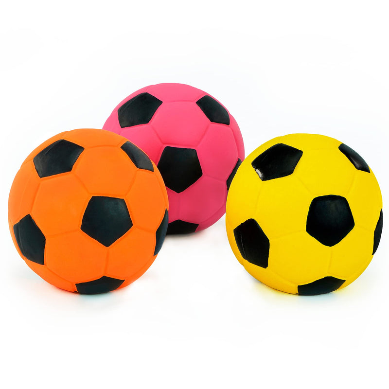 CHIWAVA 3PCS 2.7'' Squeak Latex Dog Toy Football Chew Fetch Throw Ball for Medium Dogs Interactive Play 2.7" Medium Dogs 3 Pack - BeesActive Australia