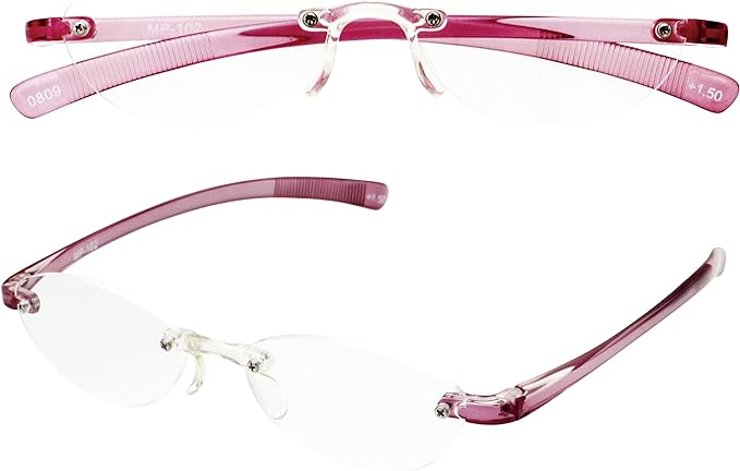[Senior "Ai" Club] senior eye club Reading Glasses Women's Rimless TR-90 Simple Lightweight with Case MP-102 - BeesActive Australia