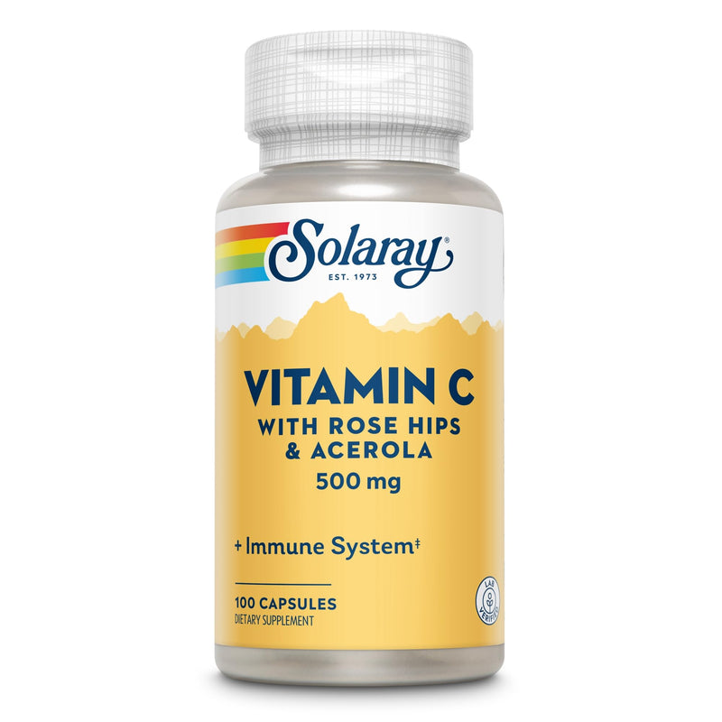 SOLARAY C w/Rose HIPS & Acerola, Capsule (Btl-Plastic) 500mg | 100ct
