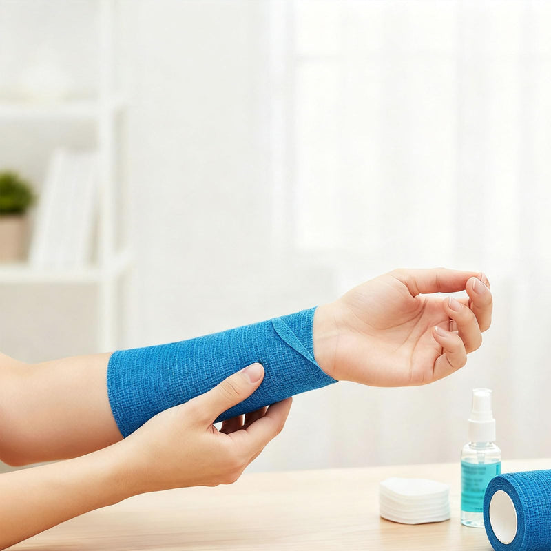 16-Roll 4-Size Self Adhesive Bandage Wrap Set (1, 2, 3, 4 inch x5 Yards) - Professional Elastic Athletic Tape for Medical Bandaging, Sports Support, Home & Pet Care - Blue 1in & 2in & 3in &4in 16 - BeesActive Australia