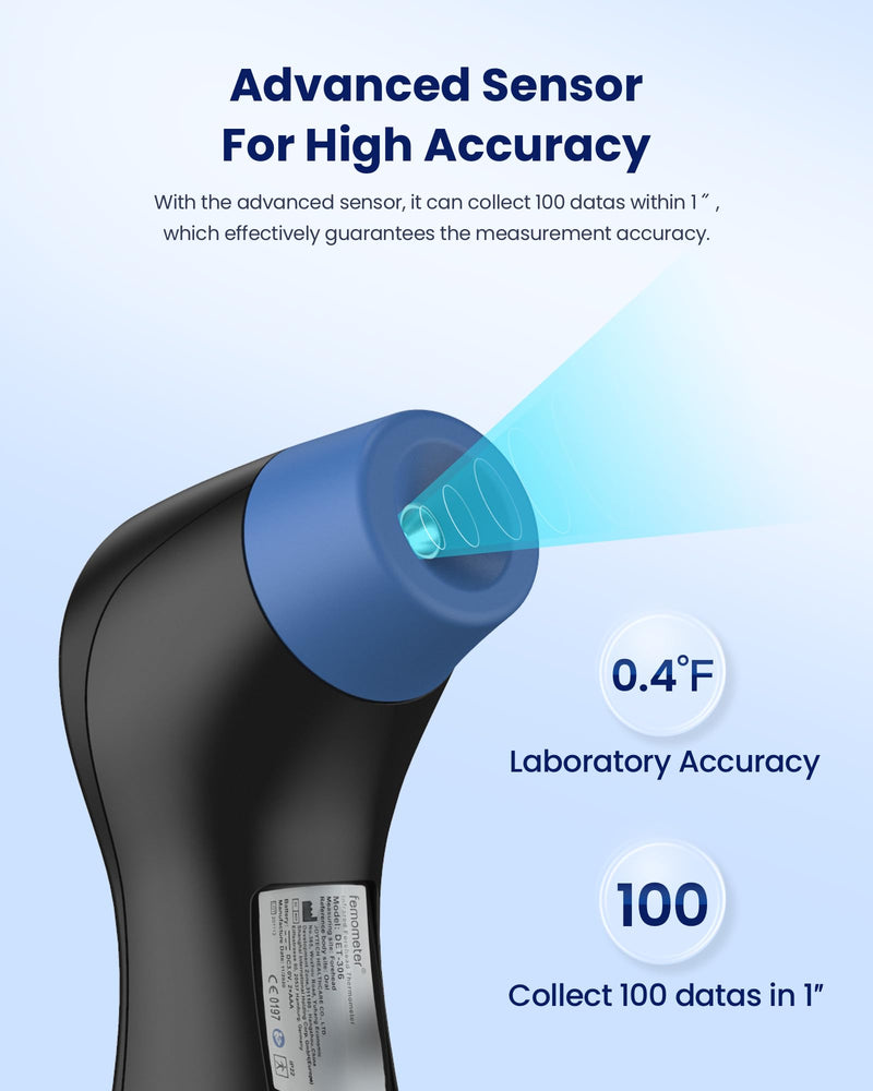 Forehead Thermometer for Adults and Kids, Digital Touchless Thermometer for Baby, Infants and Toddlers, 3 Color Fever Alarm,1s Fast Accurate Reading, Non Contact Black